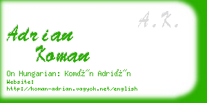 adrian koman business card